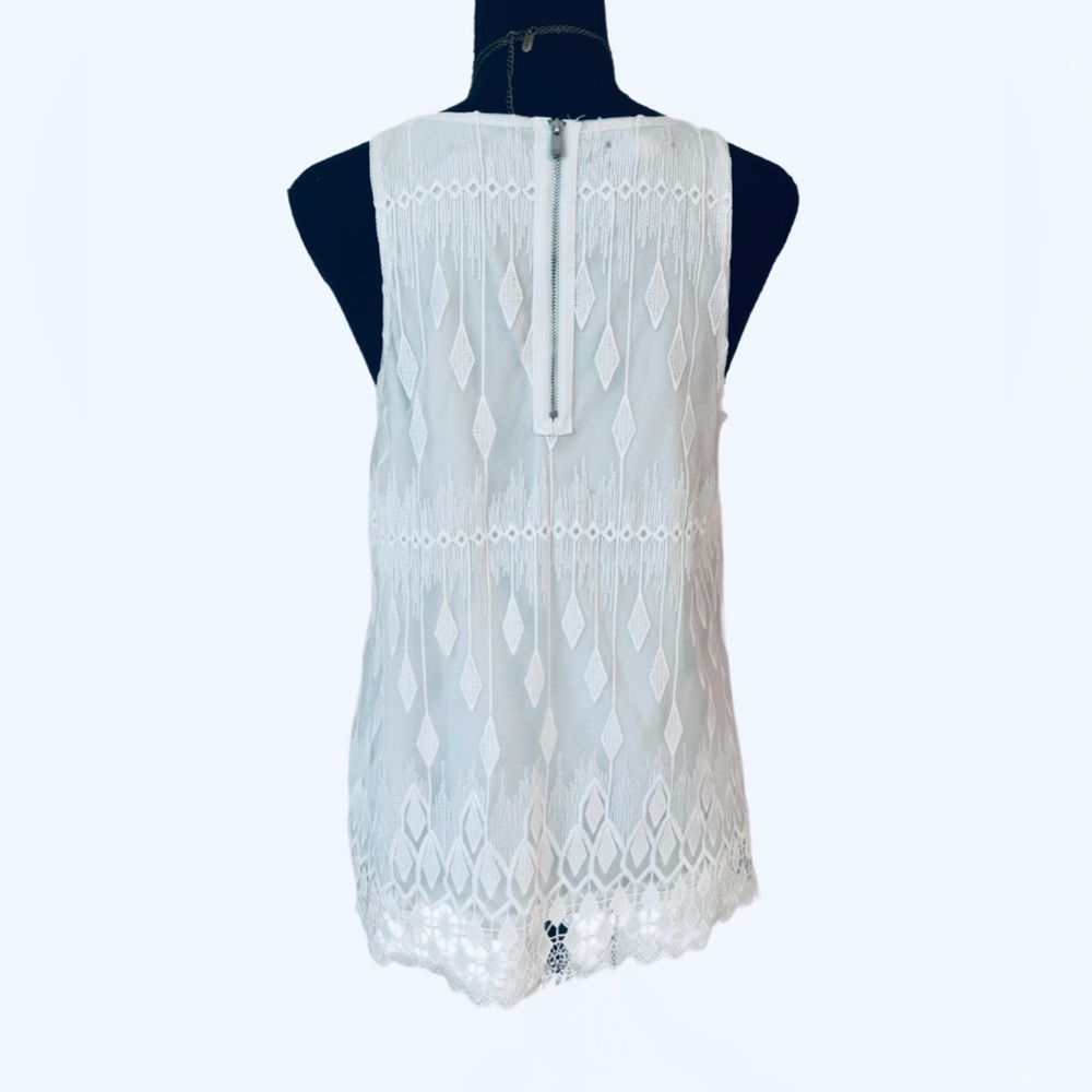 ALFANI ~ Women’s quality sleeveless zipper back lined embroidered top size S - Picture 5 of 8